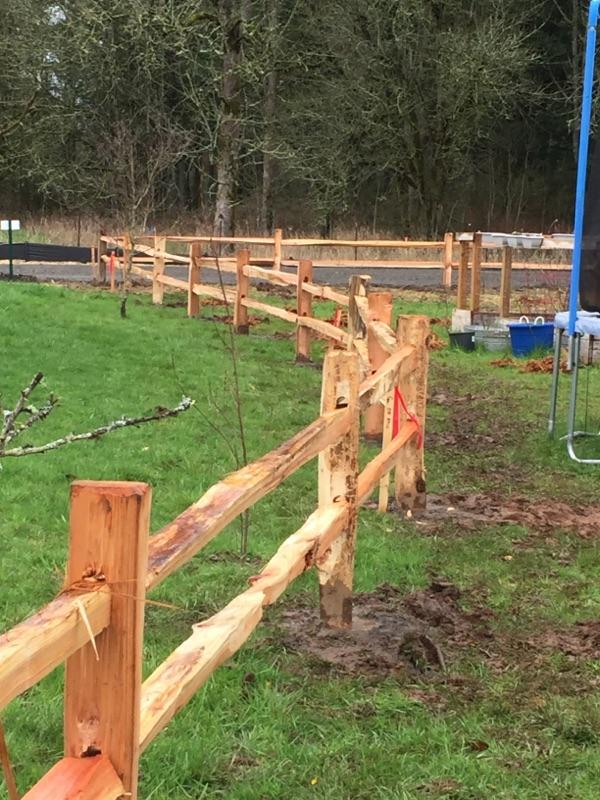 Rustic and classic western style split rail fence Vancouver WA